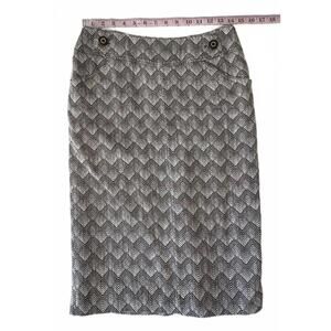 Tory Burch Women's Chevron Pattern Pencil Skirt Size 6